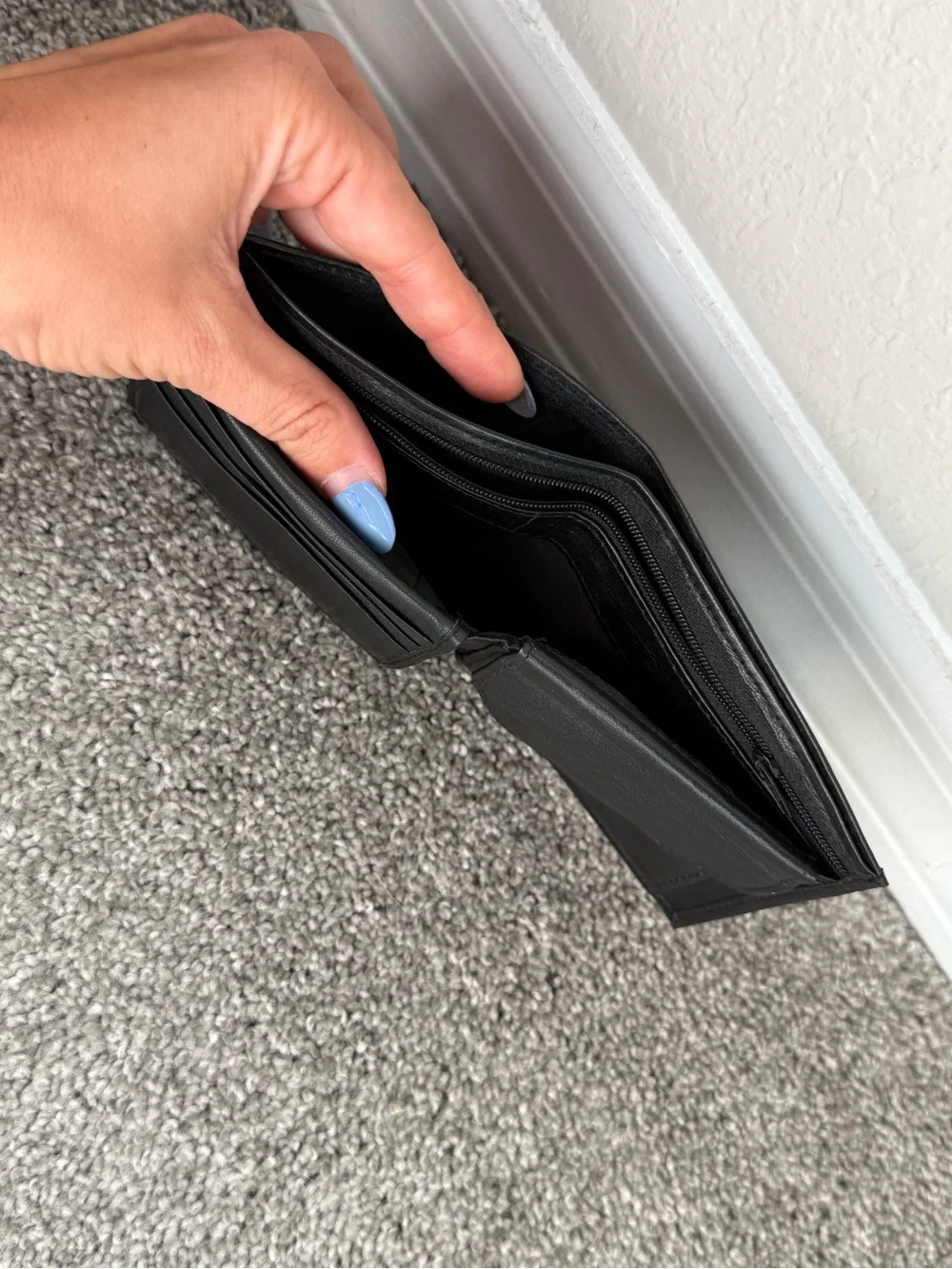 Black Leather Texas Stallion Bi-Fold Wallet